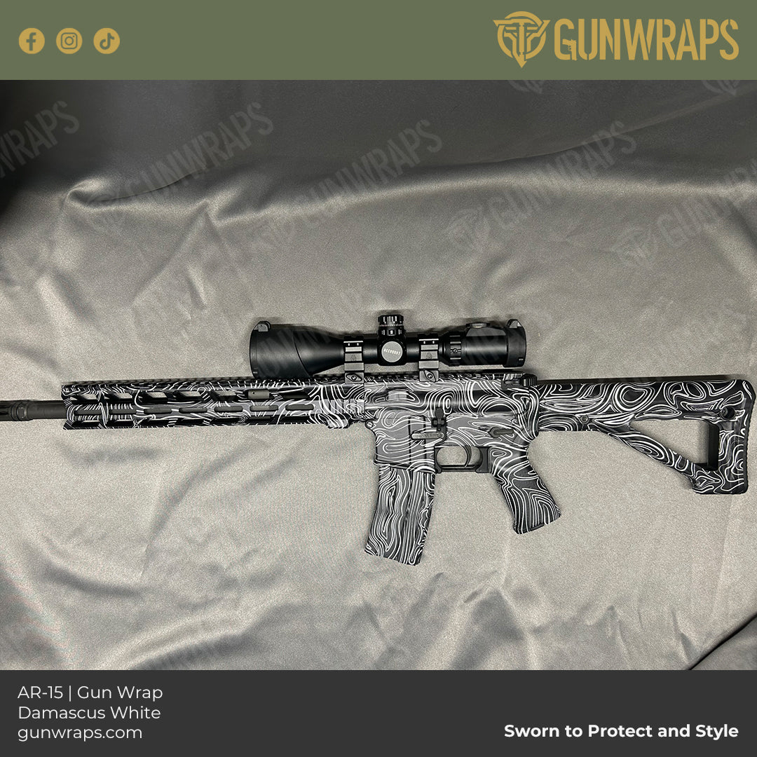 Damascus White AR-15 Skin Wrap