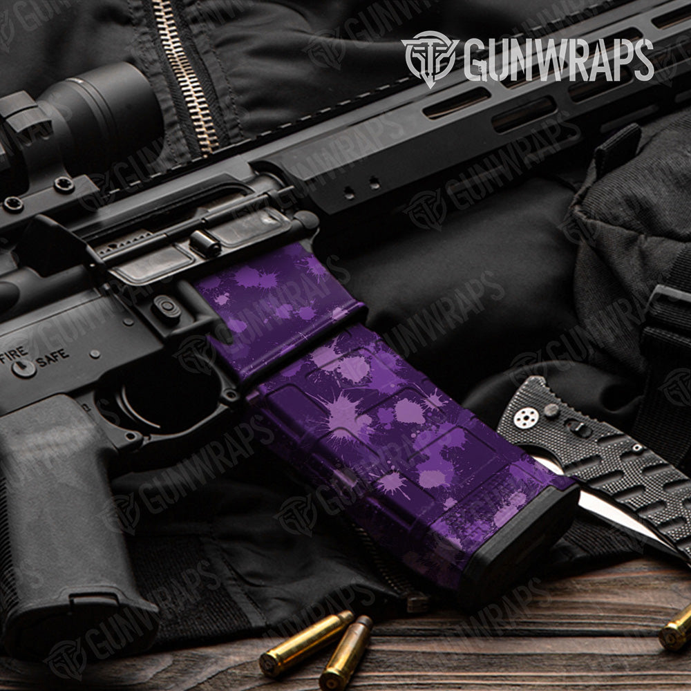 AR 15 Mag & Mag Well Paintball Elite Purple Gun Skin Vinyl Wrap