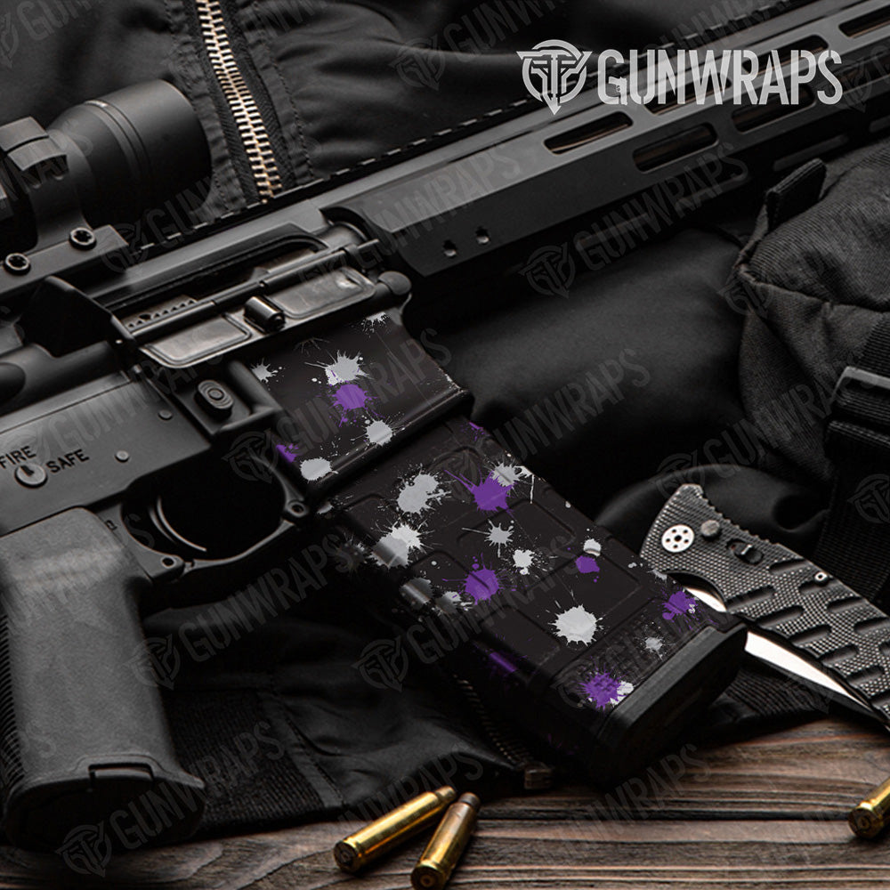 AR 15 Mag & Mag Well Paintball Purple Tiger Gun Skin Vinyl Wrap