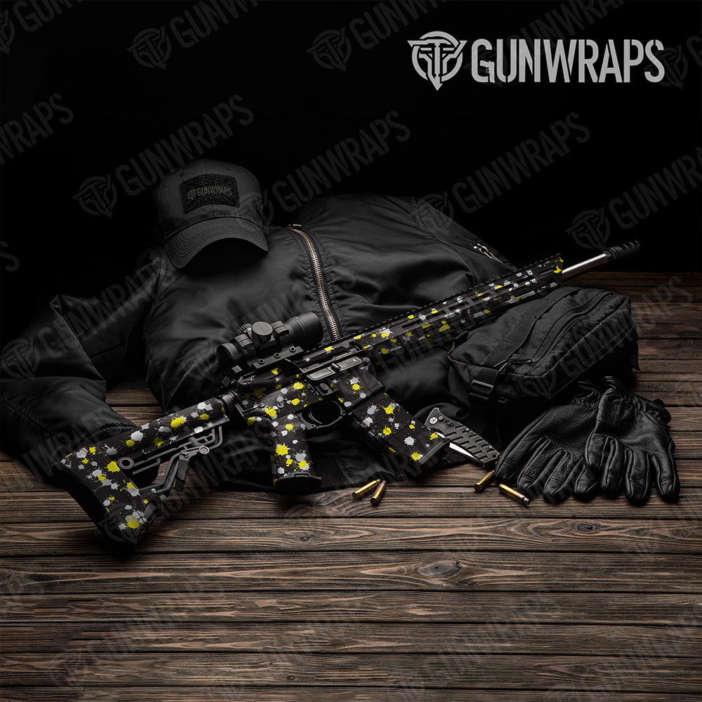 AR 15 Paintball Yellow Tiger Gun Skin Vinyl Wrap