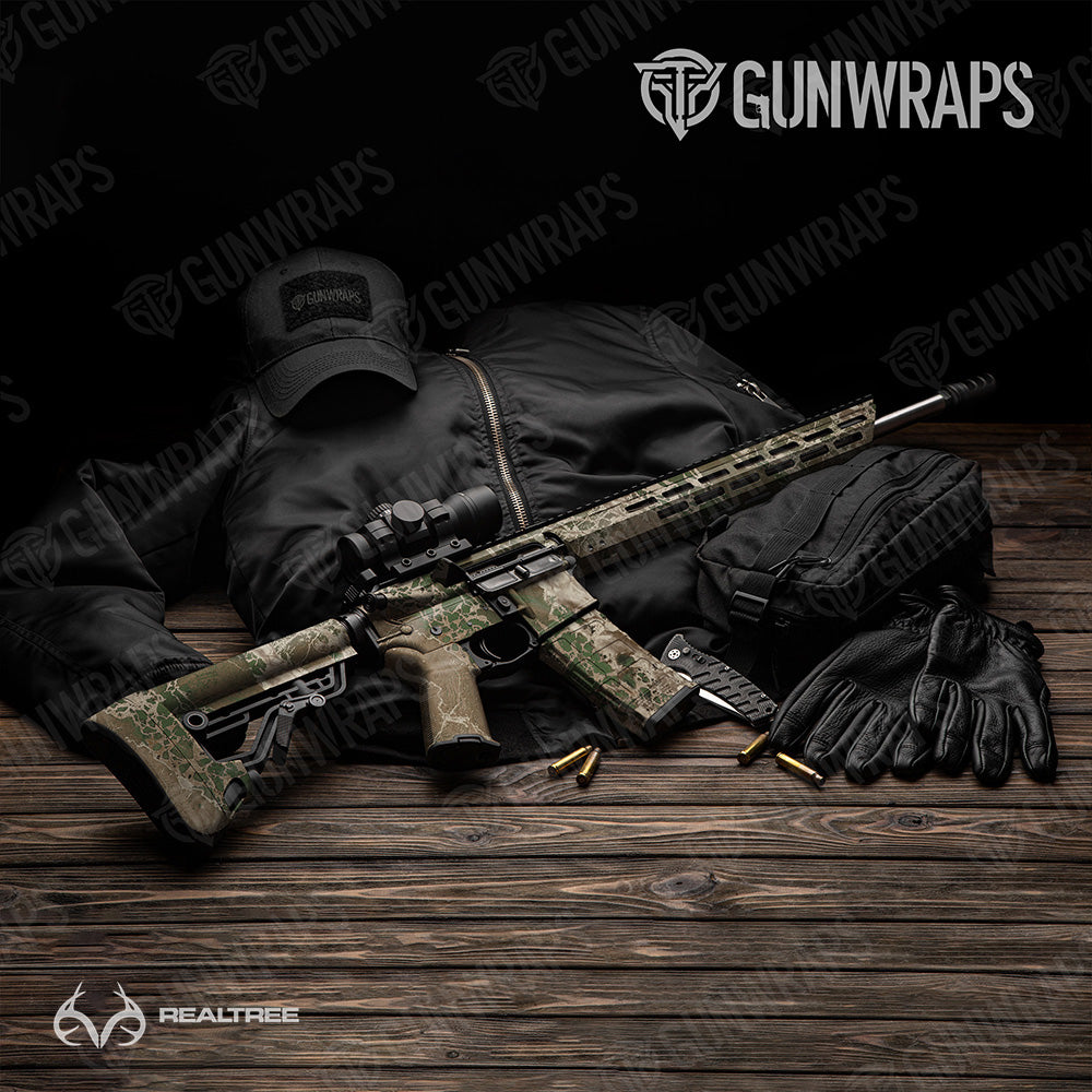 AR 15 Realtree WAV3 Hillside Camo Gun Skin Vinyl Wrap