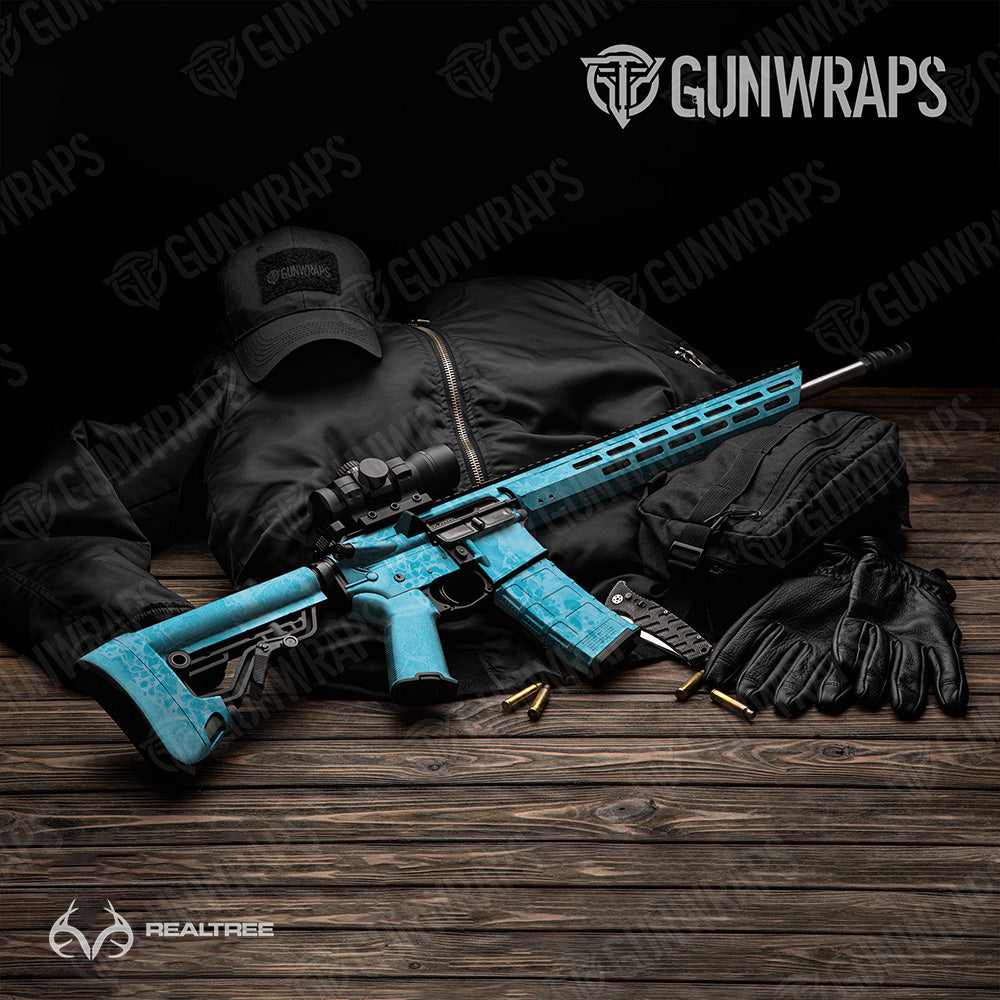 AR 15 Realtree WAV3 Light Blue Camo Gun Skin Vinyl Wrap