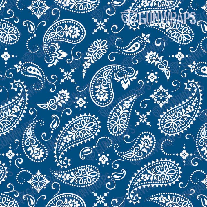 AR 15 Bandana Blue & White Gun Skin Pattern