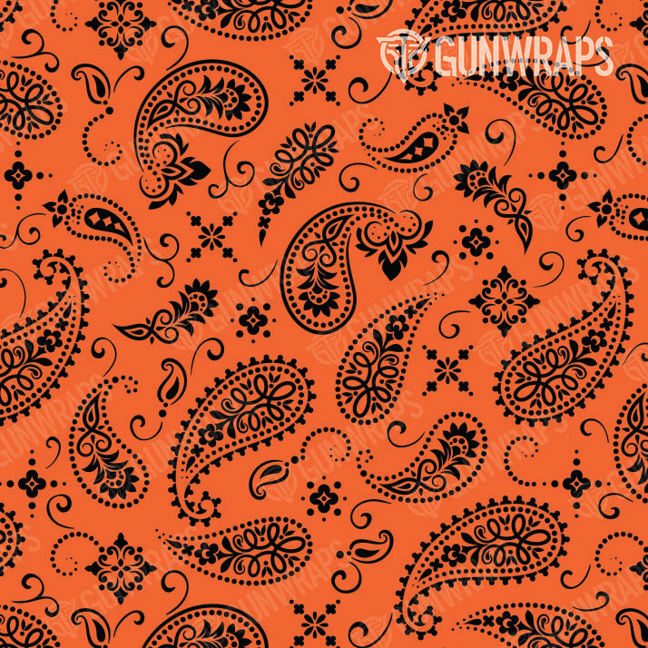 AR 15 Bandana Orange & Black Gun Skin Pattern