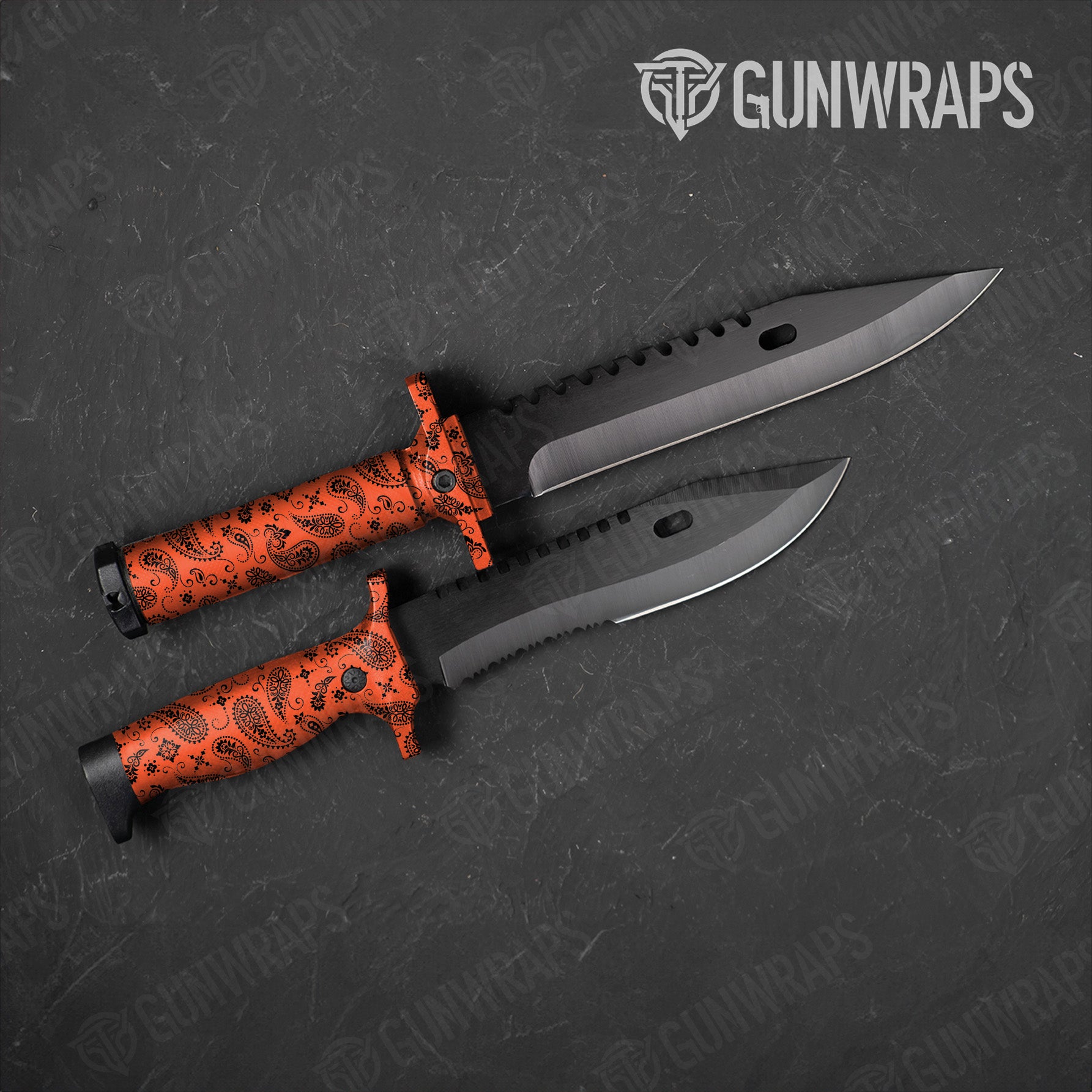 Knife Bandana Orange & Black Gear Skin Vinyl Wrap