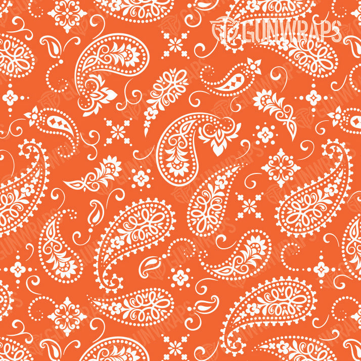 Rifle Bandana Orange & White Gun Skin Pattern