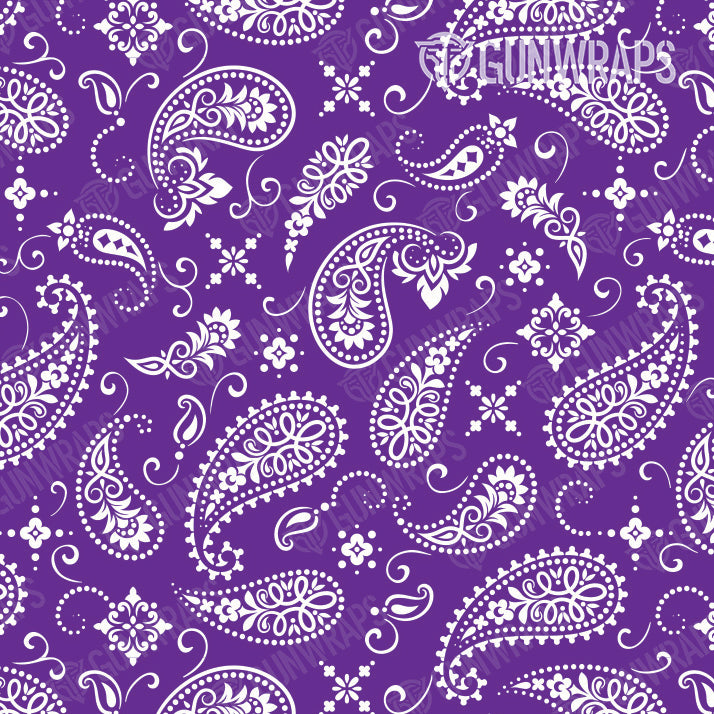 AR 15 Bandana Purple & White Gun Skin Pattern