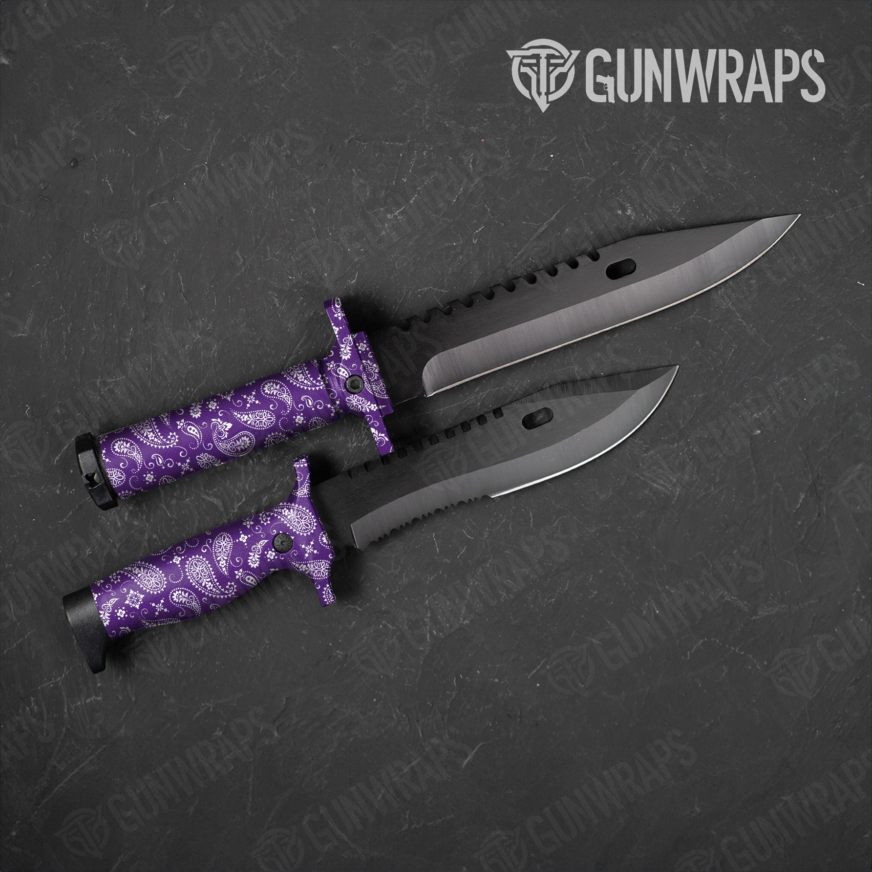 Knife Bandana Purple & White Gear Skin Vinyl Wrap