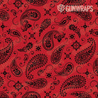 AR 15 Bandana Red & Black Gun Skin Pattern