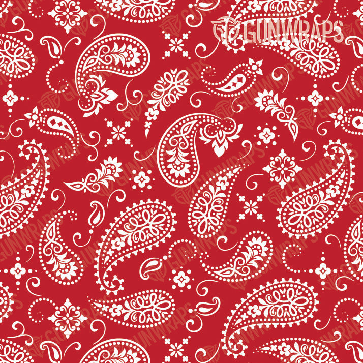 Rifle Bandana Red & White Gun Skin Pattern