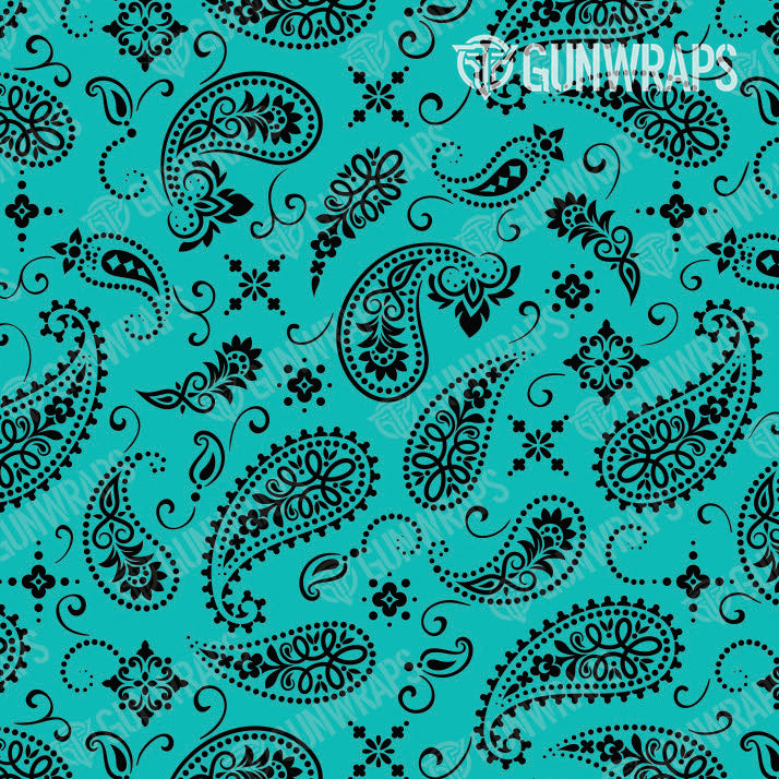 AR 15 Bandana Tiffany Blue & Black Gun Skin Pattern