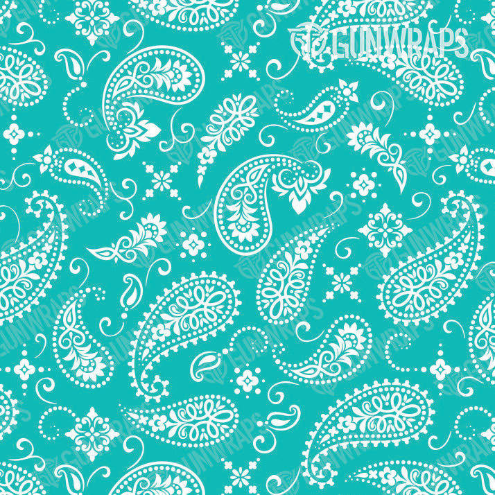 AR 15 Bandana Tiffany Blue & White Gun Skin Pattern