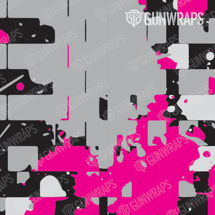 Rifle Broken Plaid Magenta Camo Gun Skin Pattern