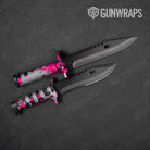 Broken Plaid Magenta Camo Knife Gear Skin Vinyl Wrap