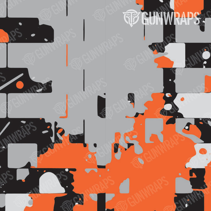 Rifle Broken Plaid Orange Camo Gun Skin Pattern