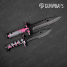 Broken Plaid Pink Camo Knife Gear Skin Vinyl Wrap