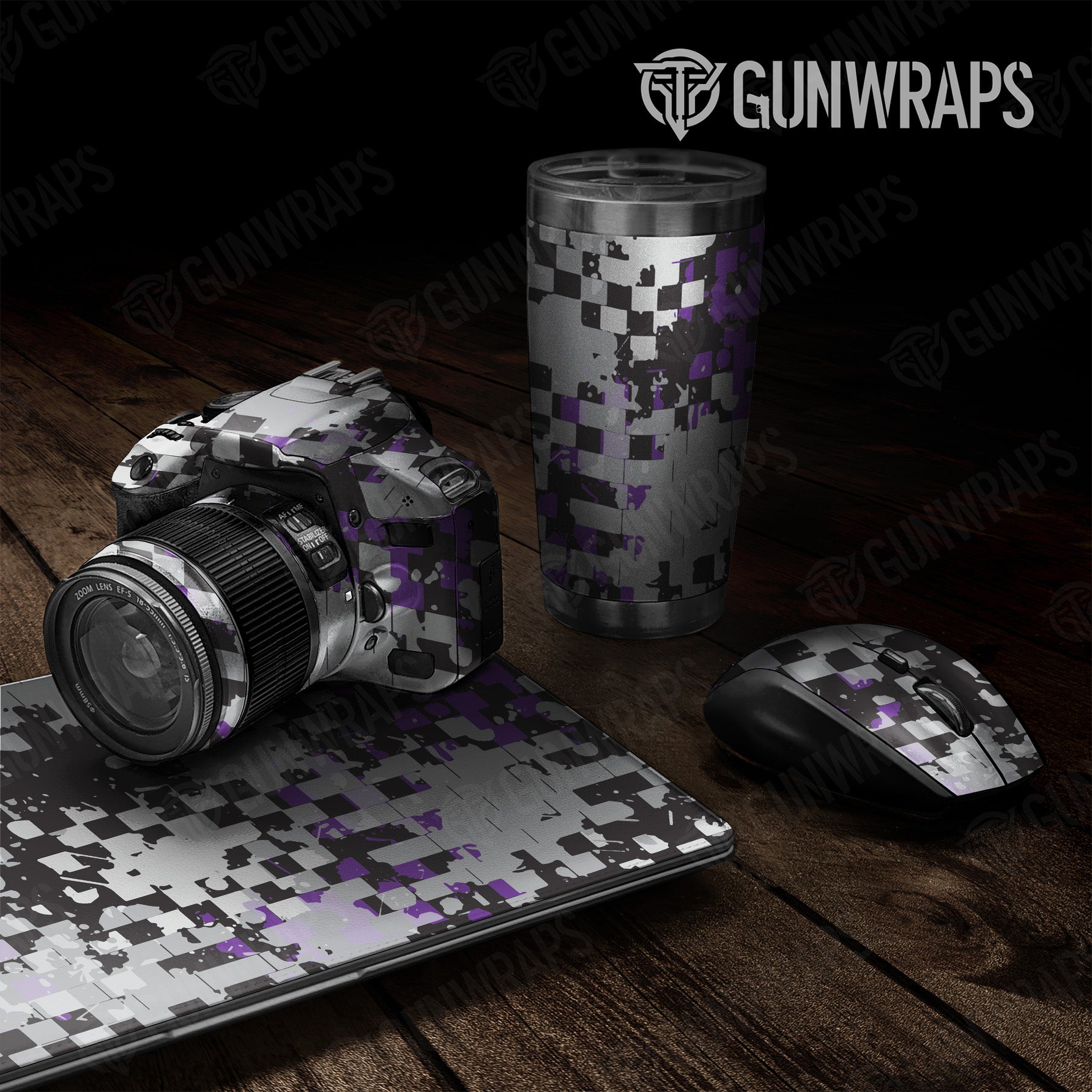 Broken Plaid Purple Camo Universal Sheet 