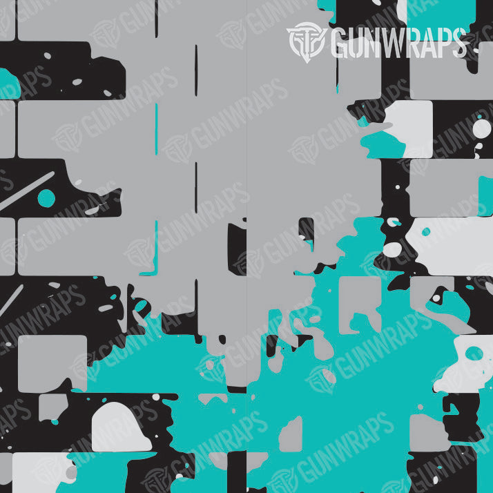 Universal Sheet Broken Plaid Tiffany Blue Camo Gun Skin Pattern