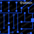 Knife Circuit Board Blue Gear Skin Pattern