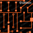 Knife Circuit Board Orange Gear Skin Pattern