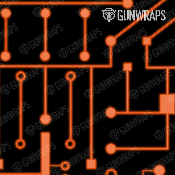 AR 15 Mag & Mag Well Circuit Board Orange Gun Skin Pattern