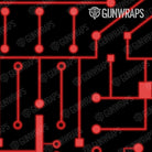 AR 15 Mag Well Circuit Board Red Gun Skin Pattern