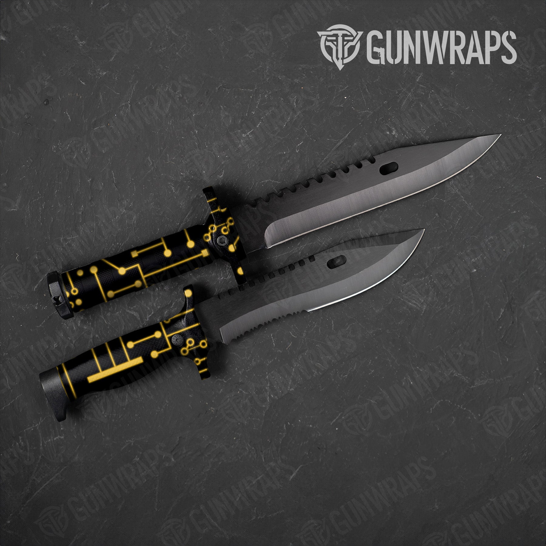 Circuit Board Yellow Knife Gear Skin Vinyl Wrap