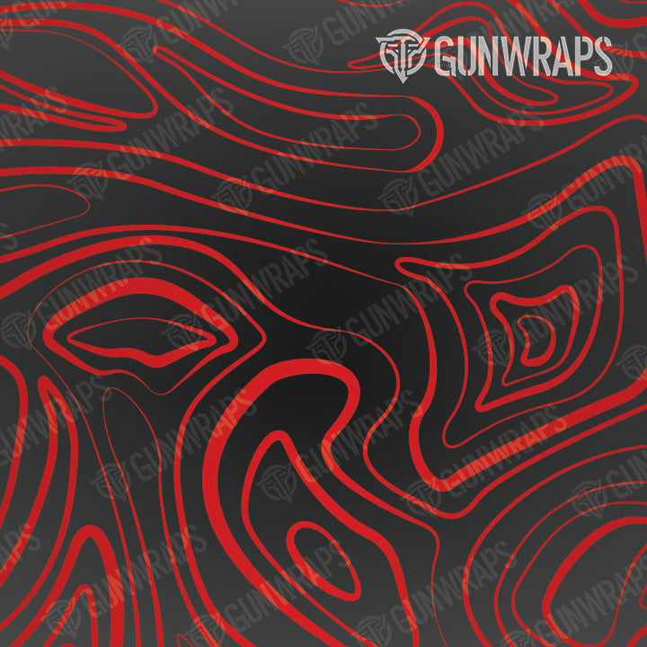 AR 15 Damascus Red Gun Skin Pattern