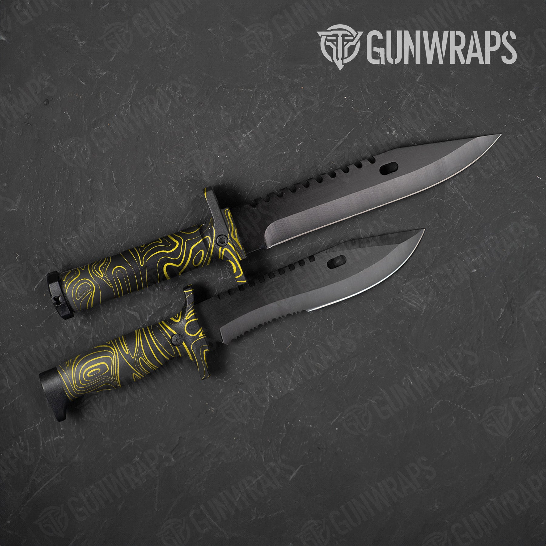 Damascus Yellow Knife Gear Skin Vinyl Wrap