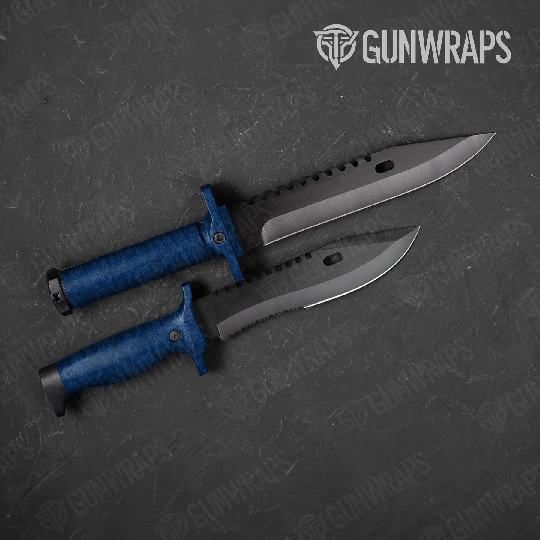 Digital Elite Blue Camo Knife Gear Skin Vinyl Wrap