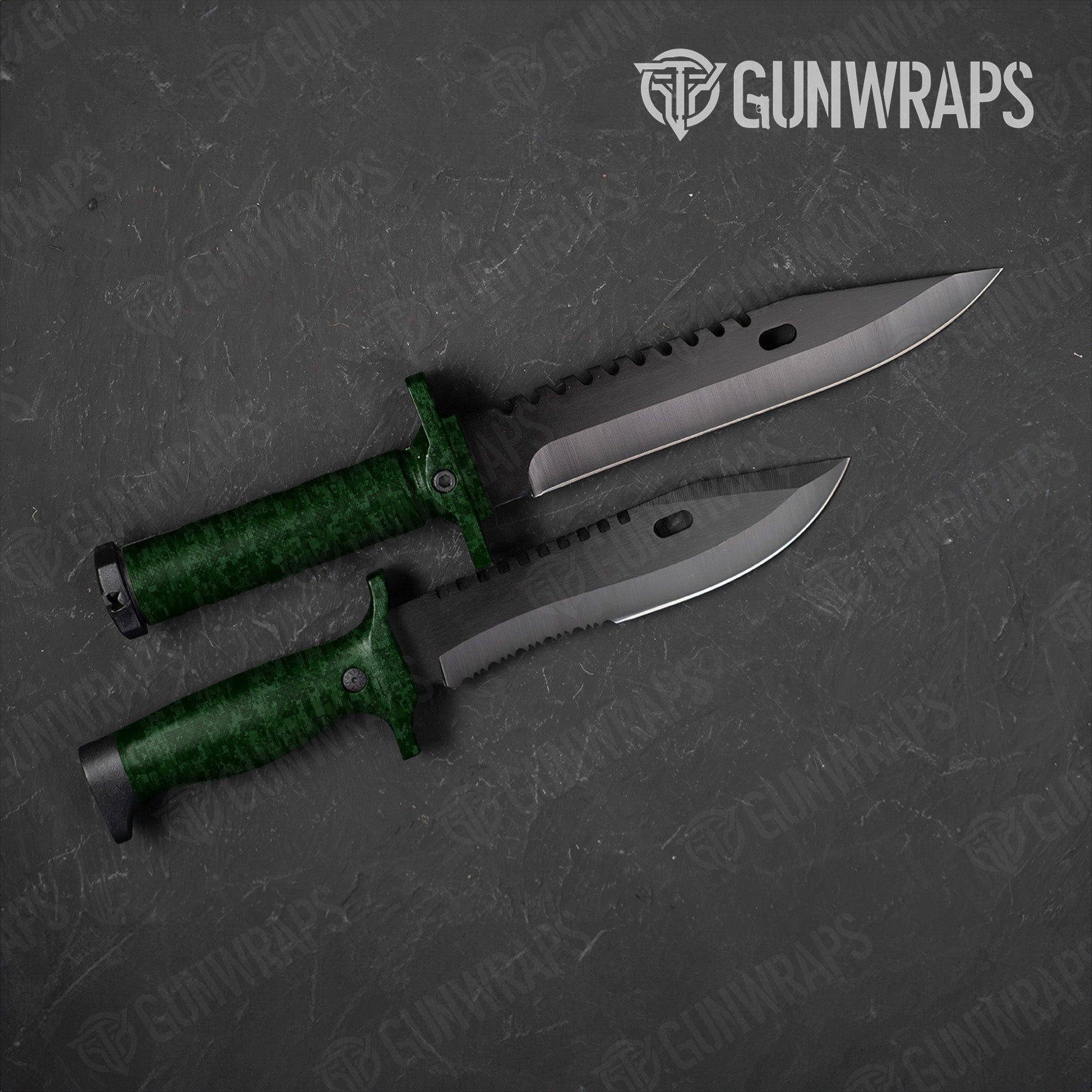 Digital Elite Green Camo Knife Gear Skin Vinyl Wrap