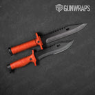 Digital Elite Orange Camo Knife Gear Skin Vinyl Wrap