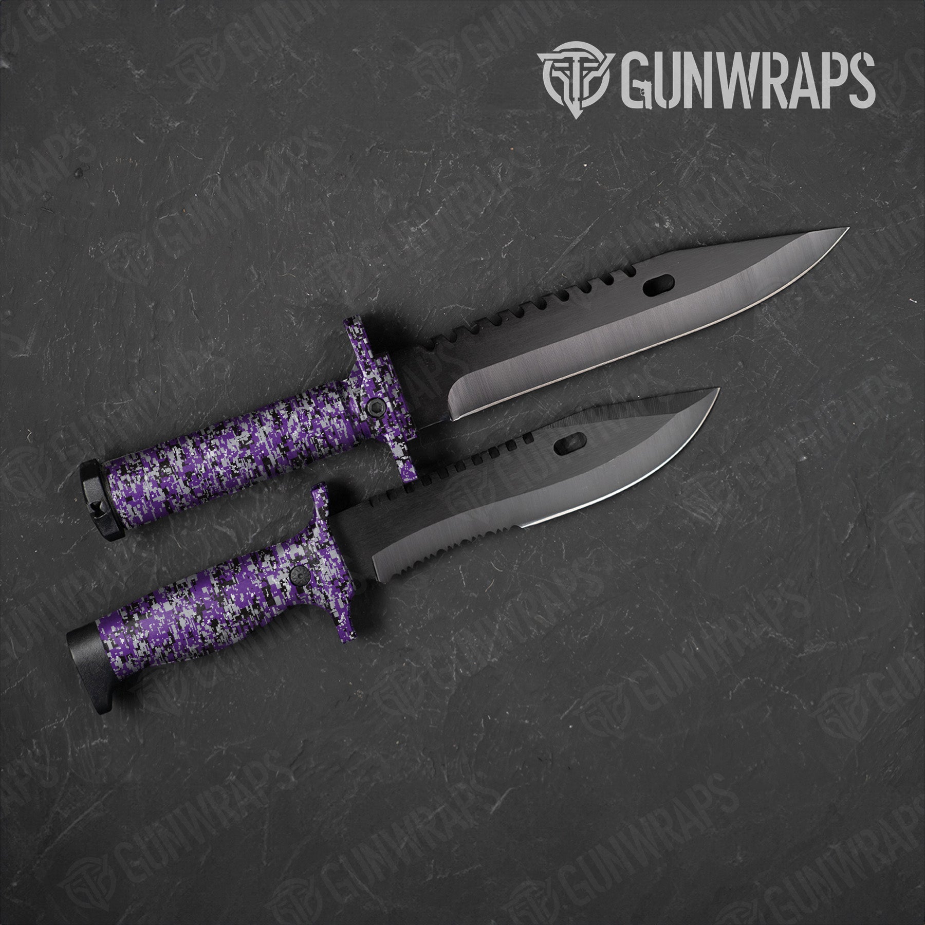 Digital Purple Tiger Camo Knife Gear Skin Vinyl Wrap