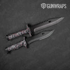 Digital Urban Red Camo Knife Gear Skin Vinyl Wrap