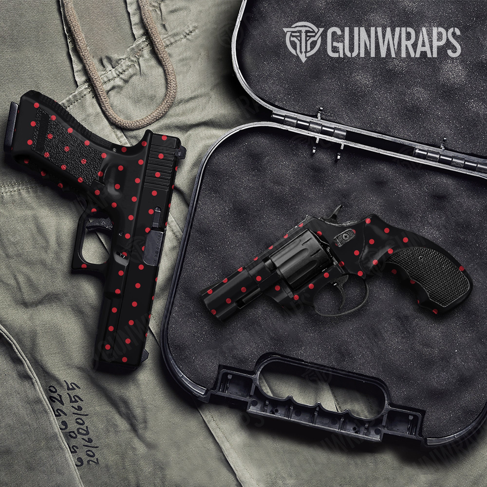 Pistol & Revolver Dotted Black Cherry Gun Skin Pattern