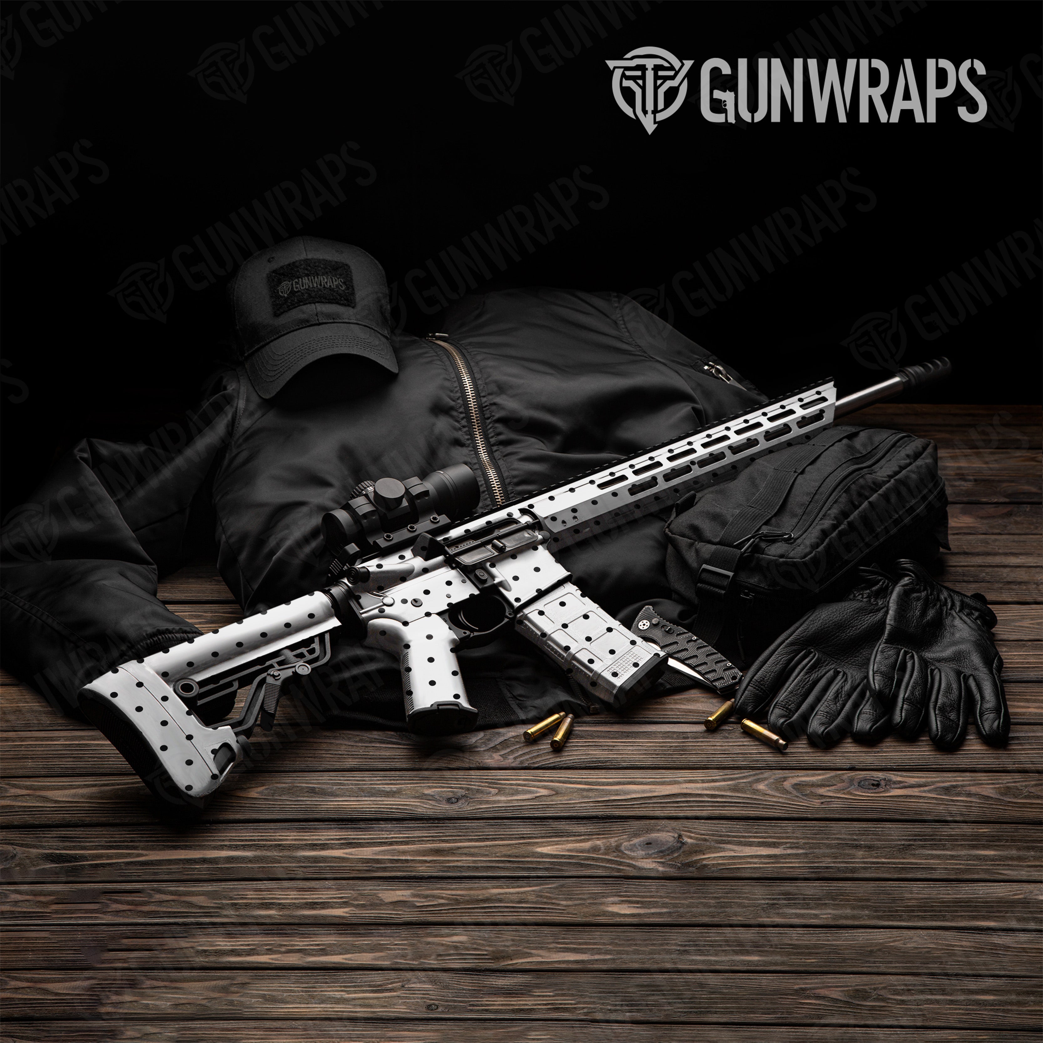 AR 15 Dotted White Gun Skin Pattern