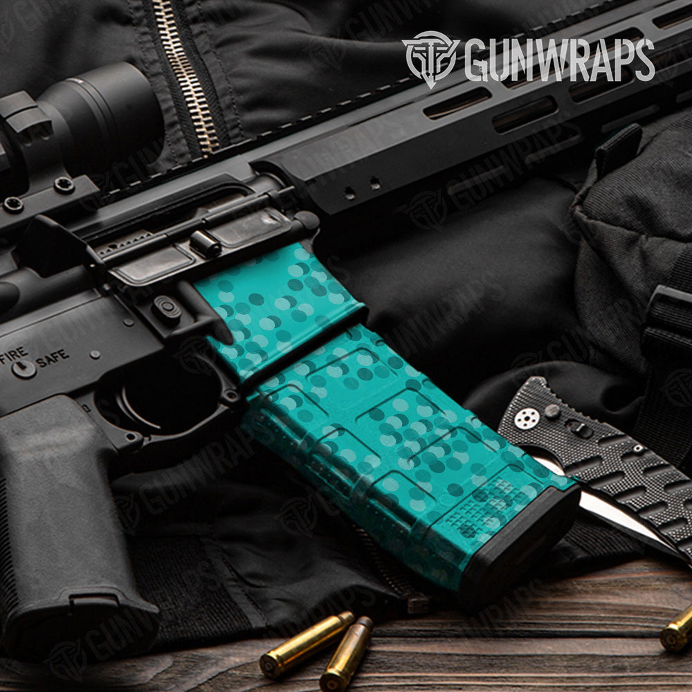 AR 15 Mag & Mag Well Eclipse Camo Elite Tiffany Blue Gun Skin Pattern