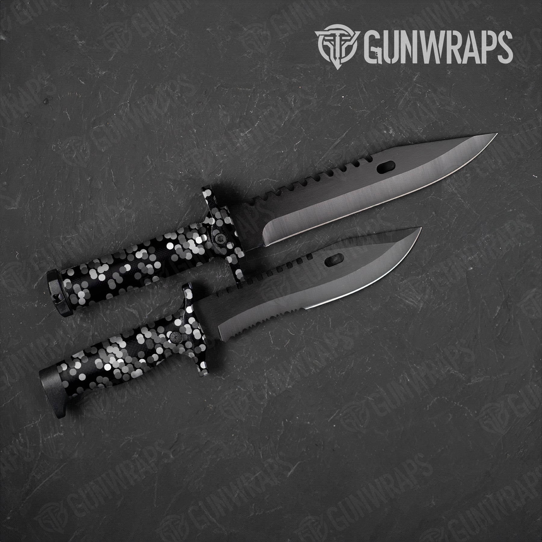 Knife Eclipse Camo Grayscale Gun Skin Pattern