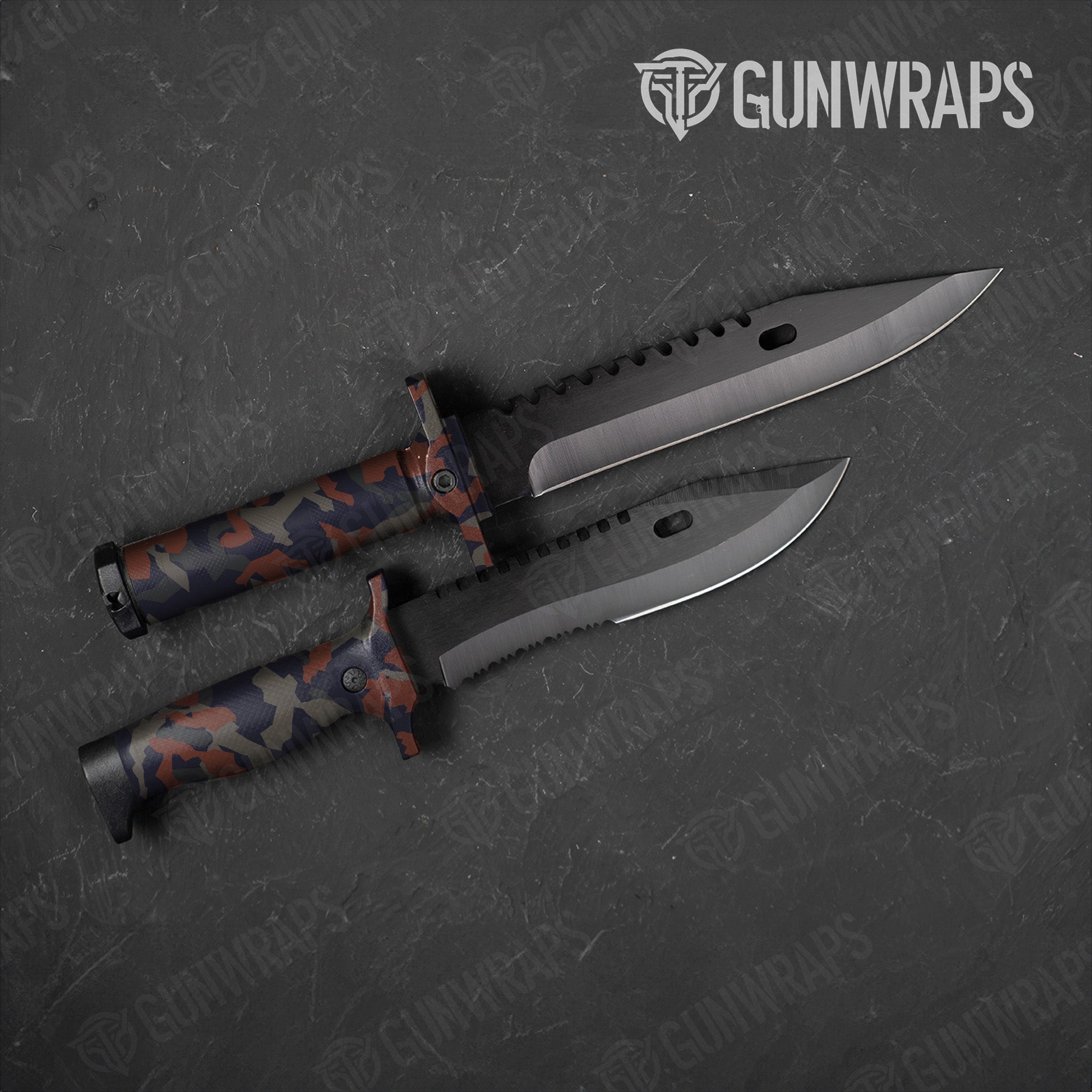 Erratic Blue Copper Camo Knife Gear Skin Vinyl Wrap