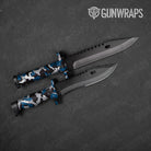 Erratic Blue Tiger Camo Knife Gear Skin Vinyl Wrap