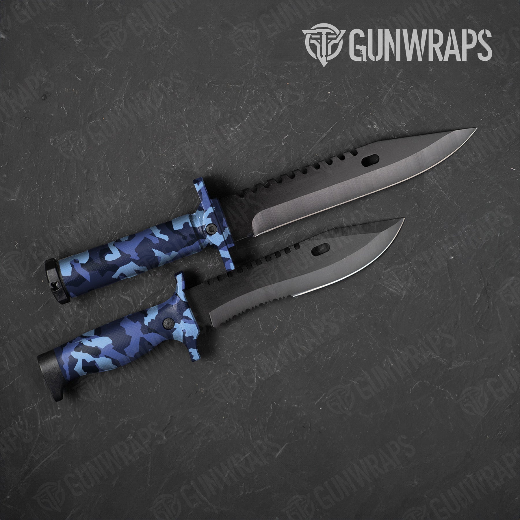 Erratic Blue Urban Night Camo Knife Gear Skin Vinyl Wrap