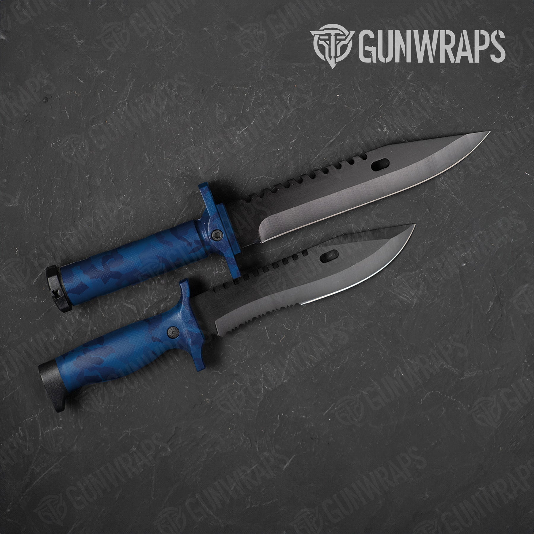 Erratic Elite Blue Camo Knife Gear Skin Vinyl Wrap