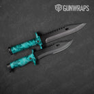 Erratic Elite Tiffany Blue Camo Knife Gear Skin Vinyl Wrap