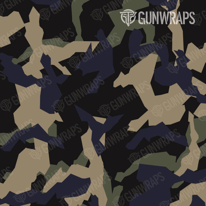 AK 47 Erratic Militant Blue Camo Gun Skin Pattern