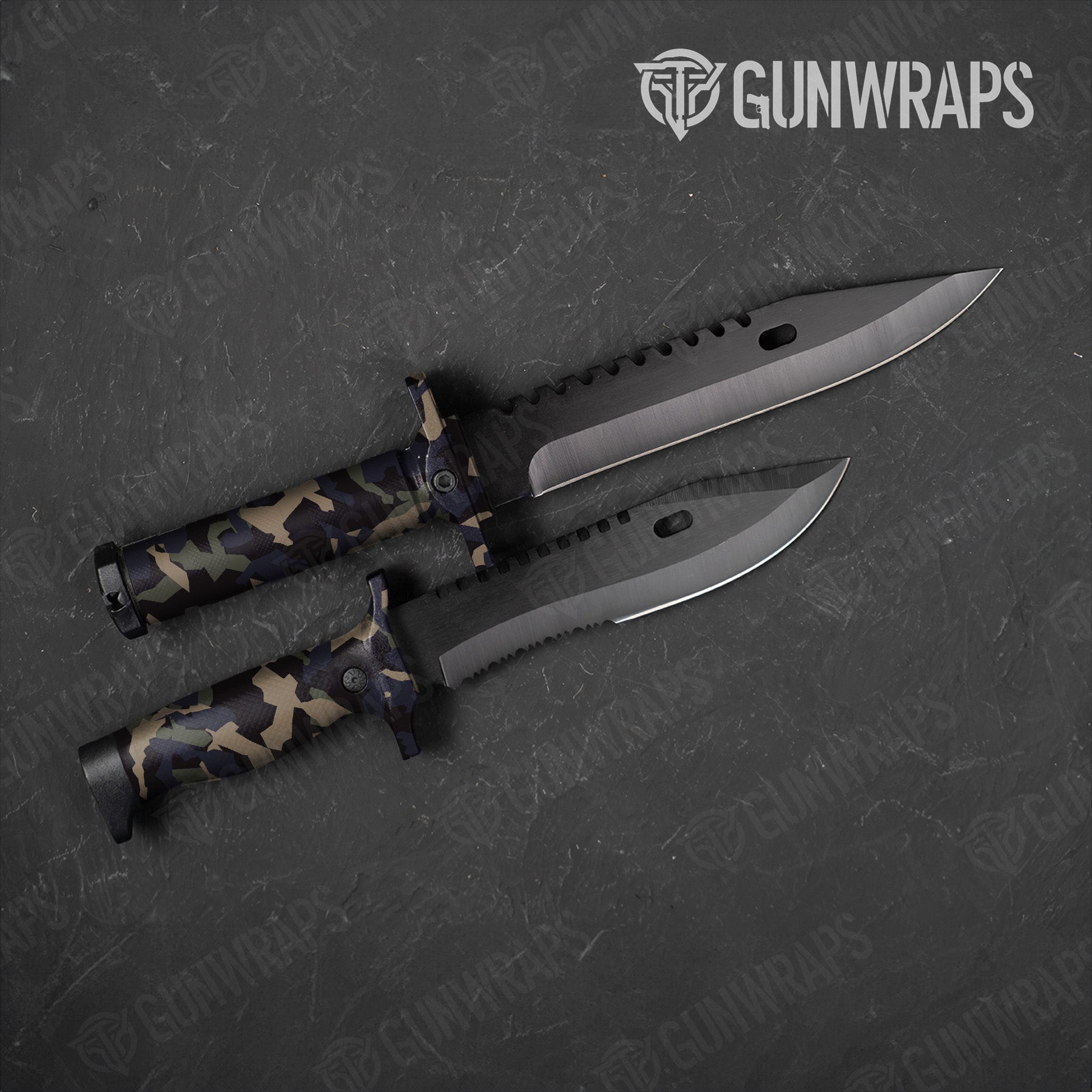 Erratic Militant Blue Camo Knife Gear Skin Vinyl Wrap