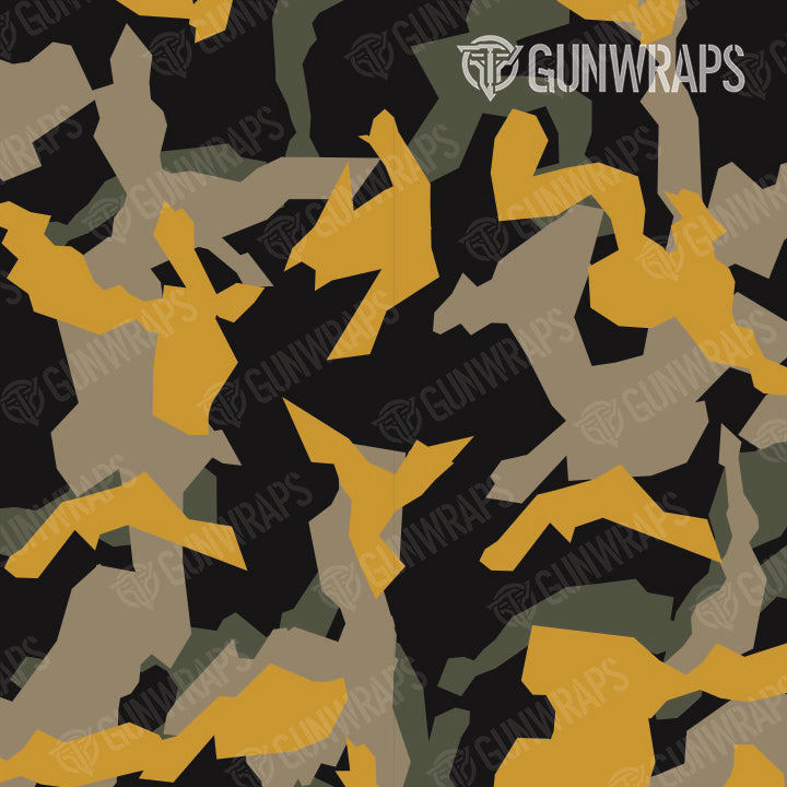 AR 15 Mag & Mag Well Erratic Militant Yellow Camo Gun Skin Pattern