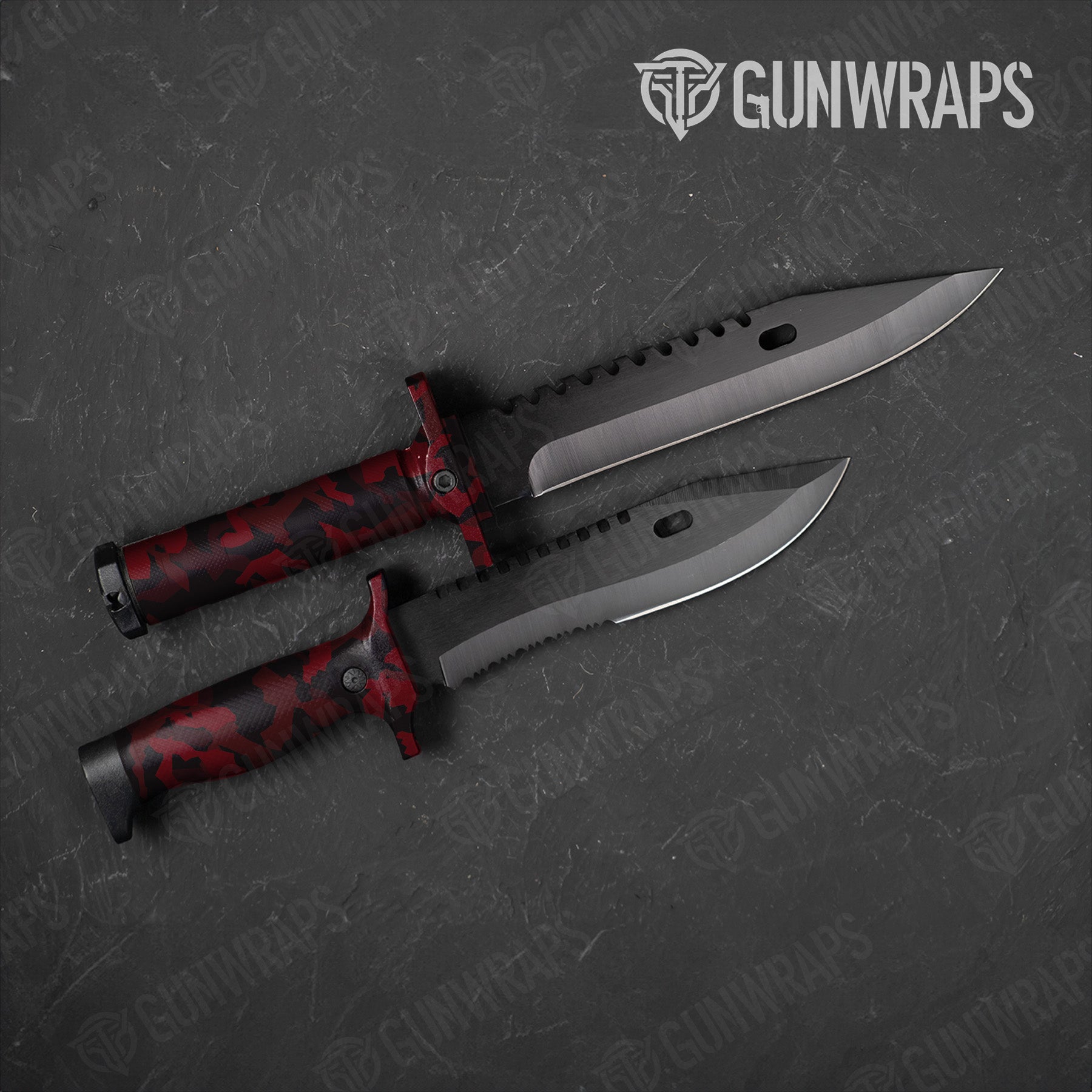 Erratic Vampire Red Camo Knife Gear Skin Vinyl Wrap