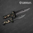 Erratic Woodland Camo Knife Gear Skin Vinyl Wrap