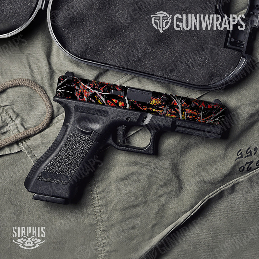 Pistol Slide Sirphis Wildfire Camo Gun Skin Vinyl Wrap