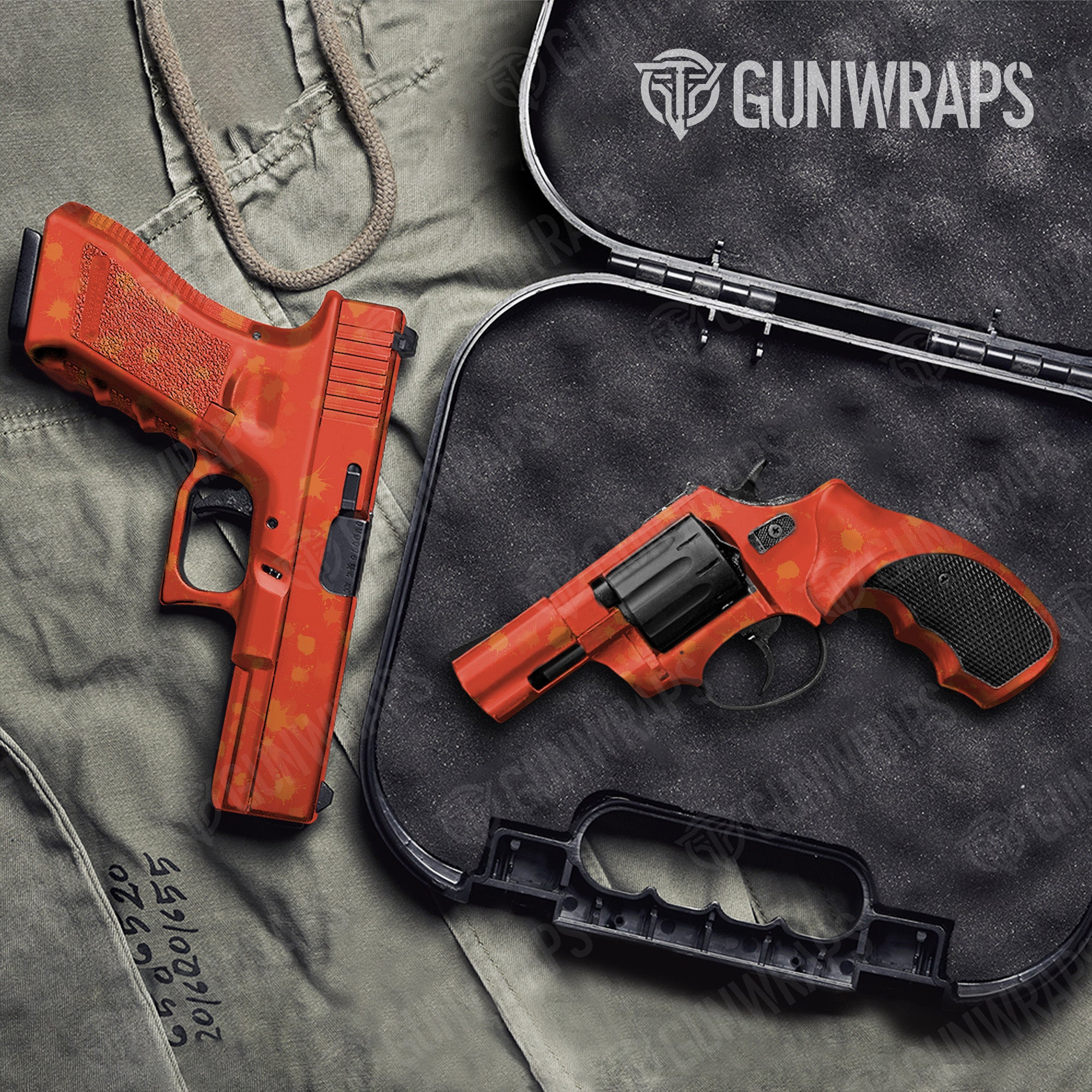 Pistol & Revolver Paintball Elite Orange Gun Skin Vinyl Wrap